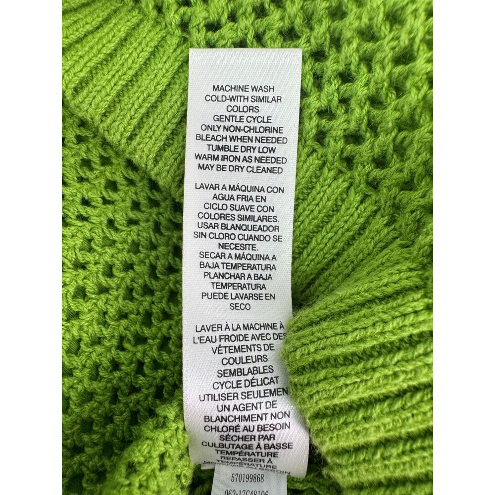 Zenergy by Chico's Crochet Knit Hooded Sweater Women's 0 Size Small Green - Picture 7 of 7